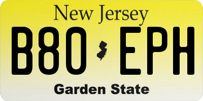 NJ license plate B80EPH
