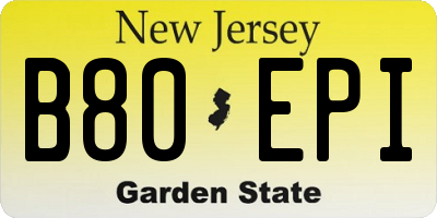NJ license plate B80EPI