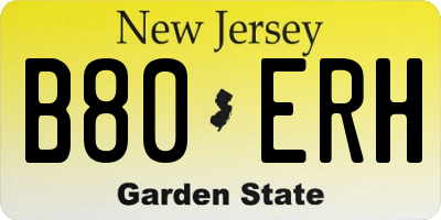 NJ license plate B80ERH