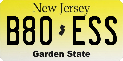 NJ license plate B80ESS