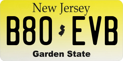 NJ license plate B80EVB