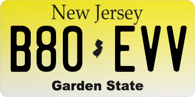 NJ license plate B80EVV