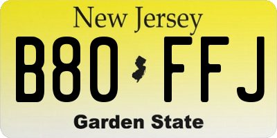 NJ license plate B80FFJ