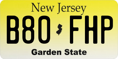 NJ license plate B80FHP
