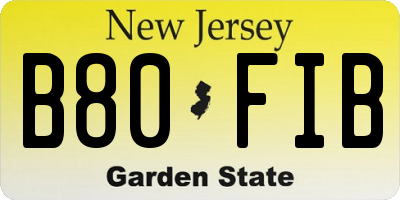 NJ license plate B80FIB