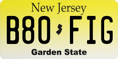 NJ license plate B80FIG