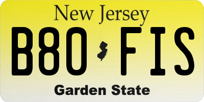 NJ license plate B80FIS