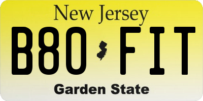 NJ license plate B80FIT