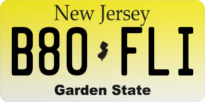 NJ license plate B80FLI