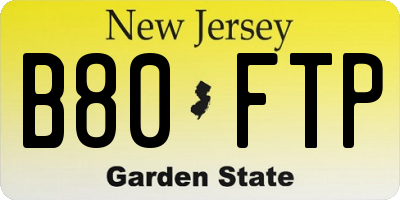 NJ license plate B80FTP