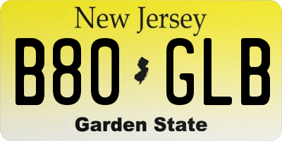 NJ license plate B80GLB