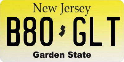 NJ license plate B80GLT