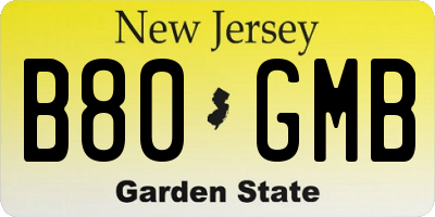 NJ license plate B80GMB