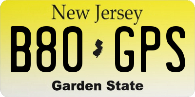 NJ license plate B80GPS