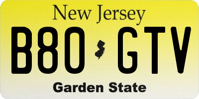 NJ license plate B80GTV