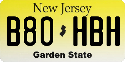 NJ license plate B80HBH