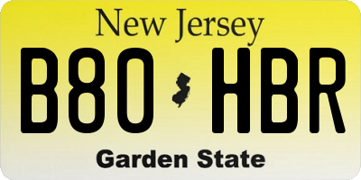 NJ license plate B80HBR