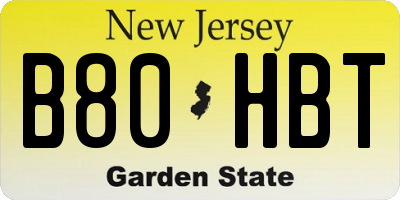 NJ license plate B80HBT
