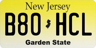 NJ license plate B80HCL