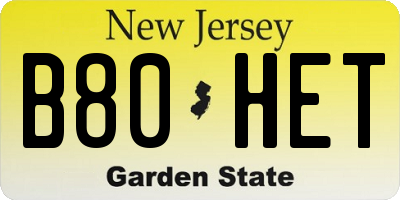 NJ license plate B80HET