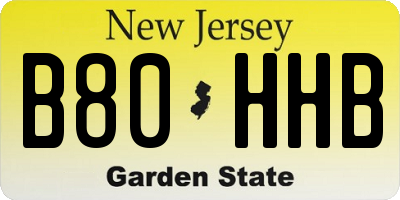 NJ license plate B80HHB