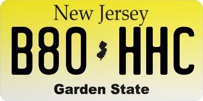 NJ license plate B80HHC