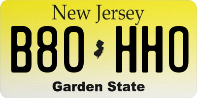 NJ license plate B80HHO