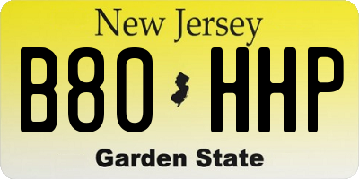 NJ license plate B80HHP