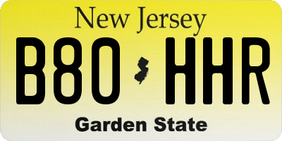 NJ license plate B80HHR