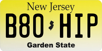 NJ license plate B80HIP