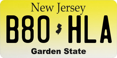 NJ license plate B80HLA