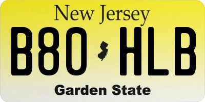 NJ license plate B80HLB