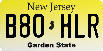 NJ license plate B80HLR