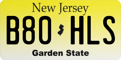NJ license plate B80HLS