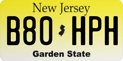 NJ license plate B80HPH