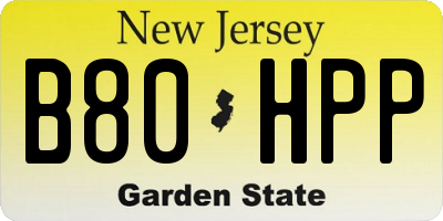 NJ license plate B80HPP