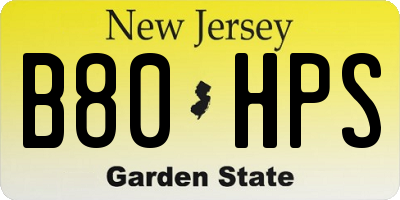 NJ license plate B80HPS