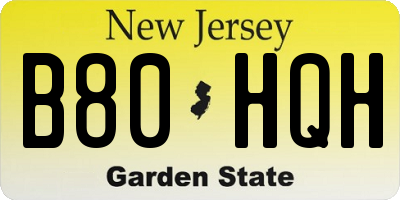 NJ license plate B80HQH