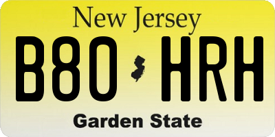 NJ license plate B80HRH