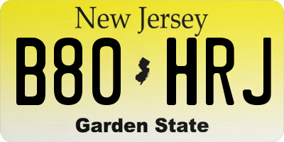 NJ license plate B80HRJ