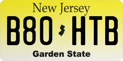 NJ license plate B80HTB