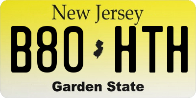 NJ license plate B80HTH