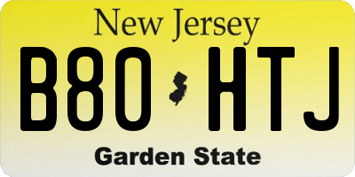 NJ license plate B80HTJ