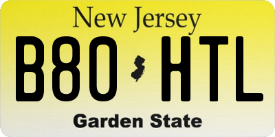 NJ license plate B80HTL