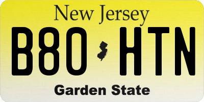 NJ license plate B80HTN