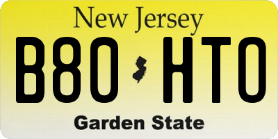 NJ license plate B80HTO