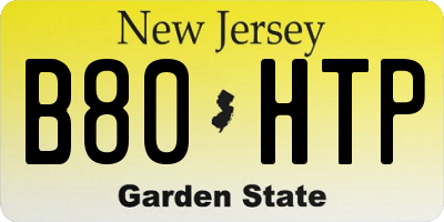 NJ license plate B80HTP
