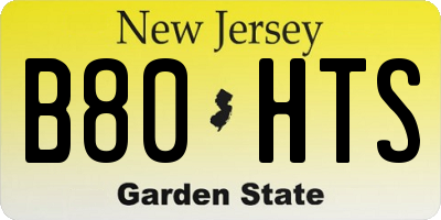 NJ license plate B80HTS