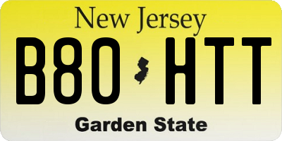 NJ license plate B80HTT