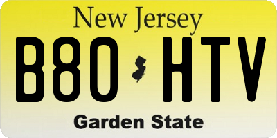 NJ license plate B80HTV
